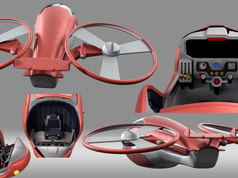Cartoon Aircraft fighter 3D Model