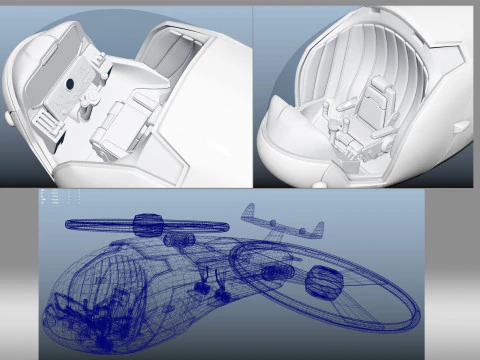 Cartoon Aircraft fighter 3D Model