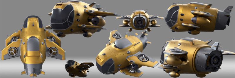 Cartoon aircraft fighter 3D Модель .c4d .max .obj .3ds .fbx .stl .blend 
