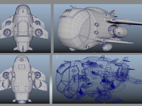 Cartoon aircraft fighter 3D Модель