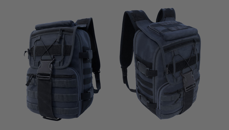 Backpack school bag 3D Model .c4d .max .obj .3ds .fbx .stl .blend 