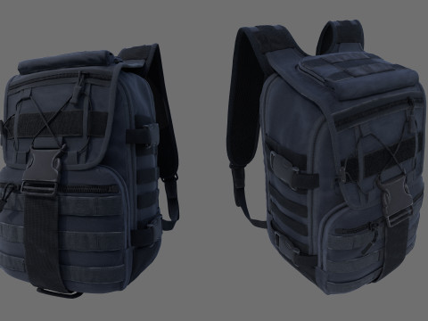 Backpack school bag 3D Model