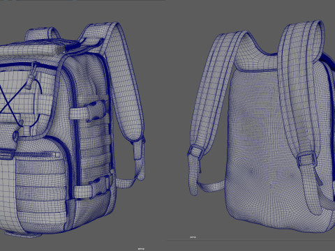 Backpack school bag 3D Model