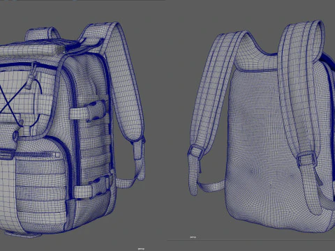 Backpack school bag 3D Model