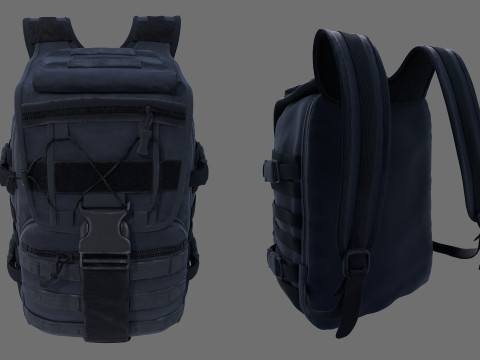 Backpack school bag 3D Model