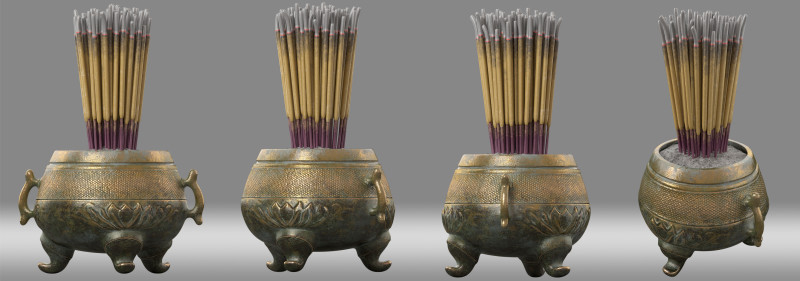 Censer 3D Model .c4d .max .obj .3ds .fbx .stl .blend 