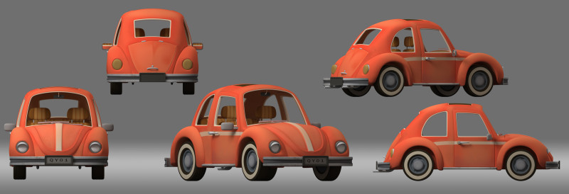 Cartoon car 3D Модель .c4d .max .obj .3ds .fbx .stl .blend 
