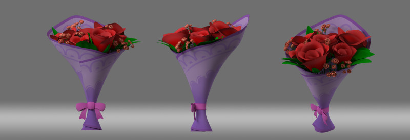 Rose a bunch of flowers 3D 模型 .c4d .max .obj .3ds .fbx .stl .blend 