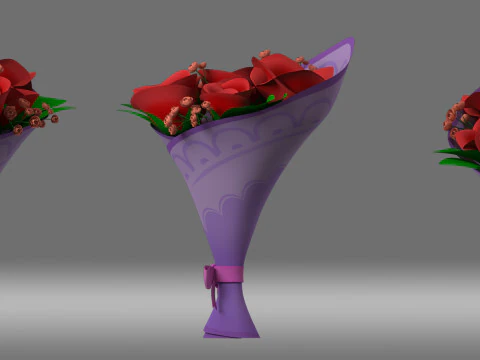 Піднявся букет квітів 3D Модель