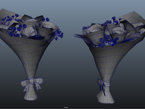 Rose a bunch of flowers 3D 模型