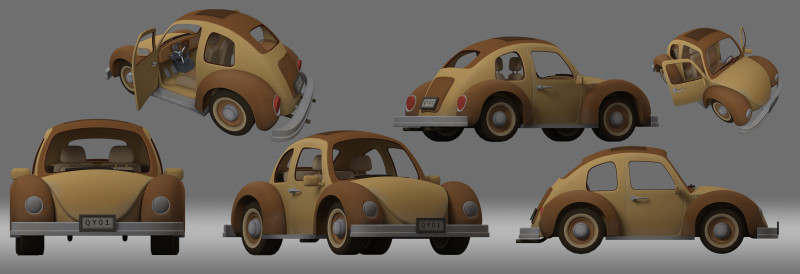 Cartoon car 3D-Modell .c4d .max .obj .3ds .fbx .stl .blend 