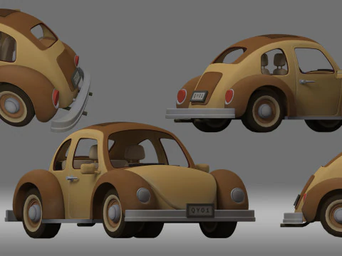 Мультяшный автомобиль 3D Модель