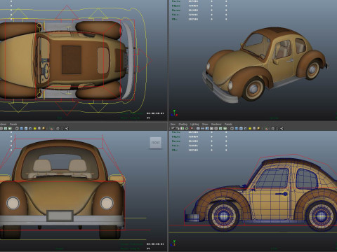 Cartoon car 3D-Modell