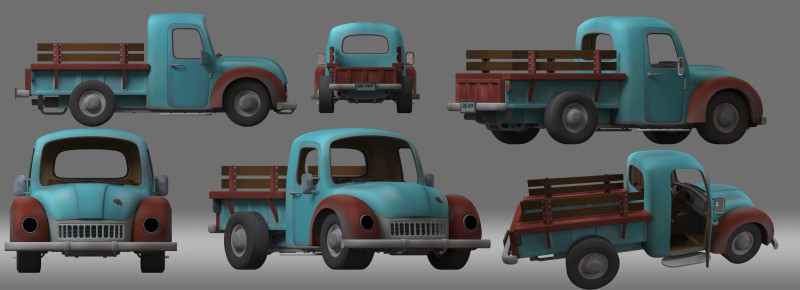 Cartoon truck Modello 3D .c4d .max .obj .3ds .fbx .stl .blend