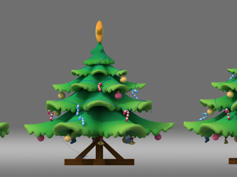 Cartoon Christmas tree 3D Model