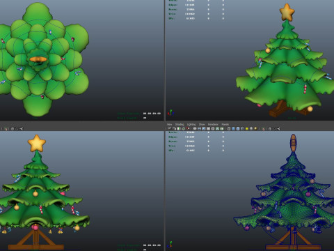 Cartoon Christmas tree 3D Model