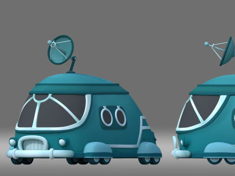 Automobile del fumetto Veicolo satellitare Modello 3D