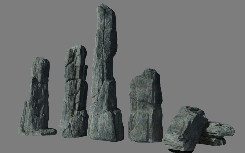 Rock cliff 3D Model .c4d .max .obj .3ds .fbx .stl .blend 