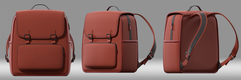 School Bag 3D Model .c4d .max .obj .3ds .fbx .stl .blend 