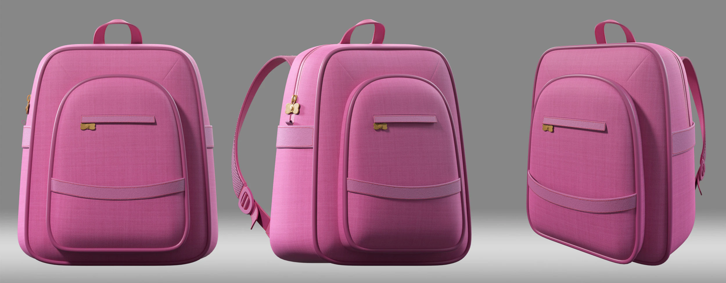 School Bag 3D Model .c4d .max .obj .3ds .fbx .stl .blend 