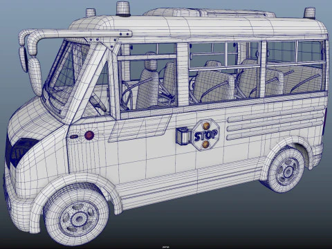 &Ocirc;nibus escolar Modelo 3D