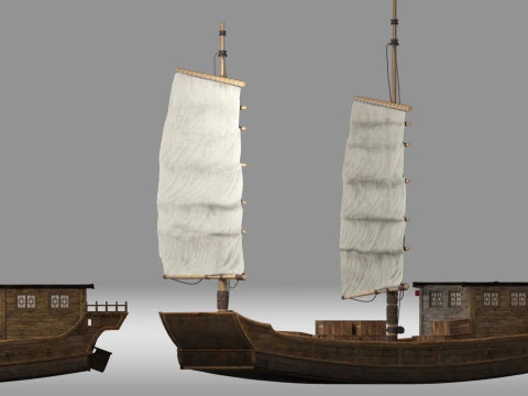 Schip Houten boot 3D Model