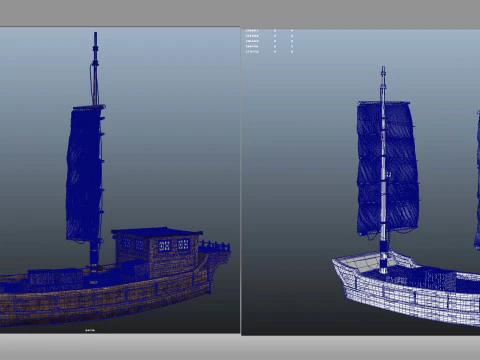 Ship Wooden boat 3D Model