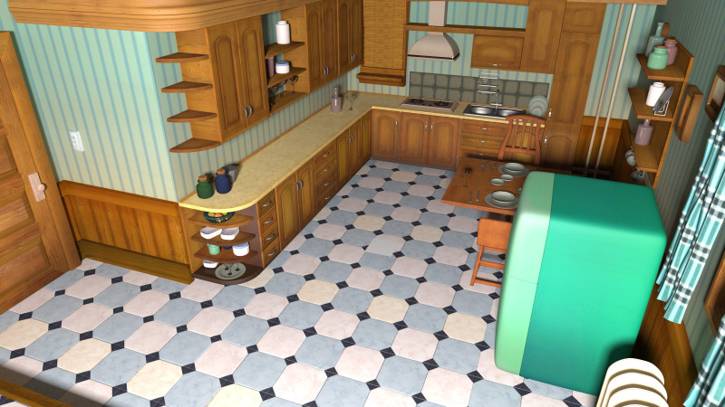 Cartoon kitchen Modèle 3D .c4d .max .obj .3ds .fbx .stl .blend 