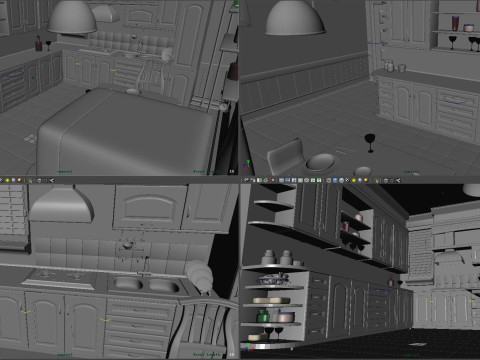 Cartoon kitchen Modèle 3D