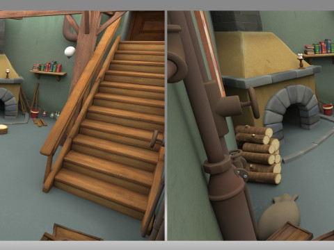 Cartoon basement Modèle 3D