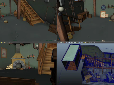 Cartoon basement 3D Model