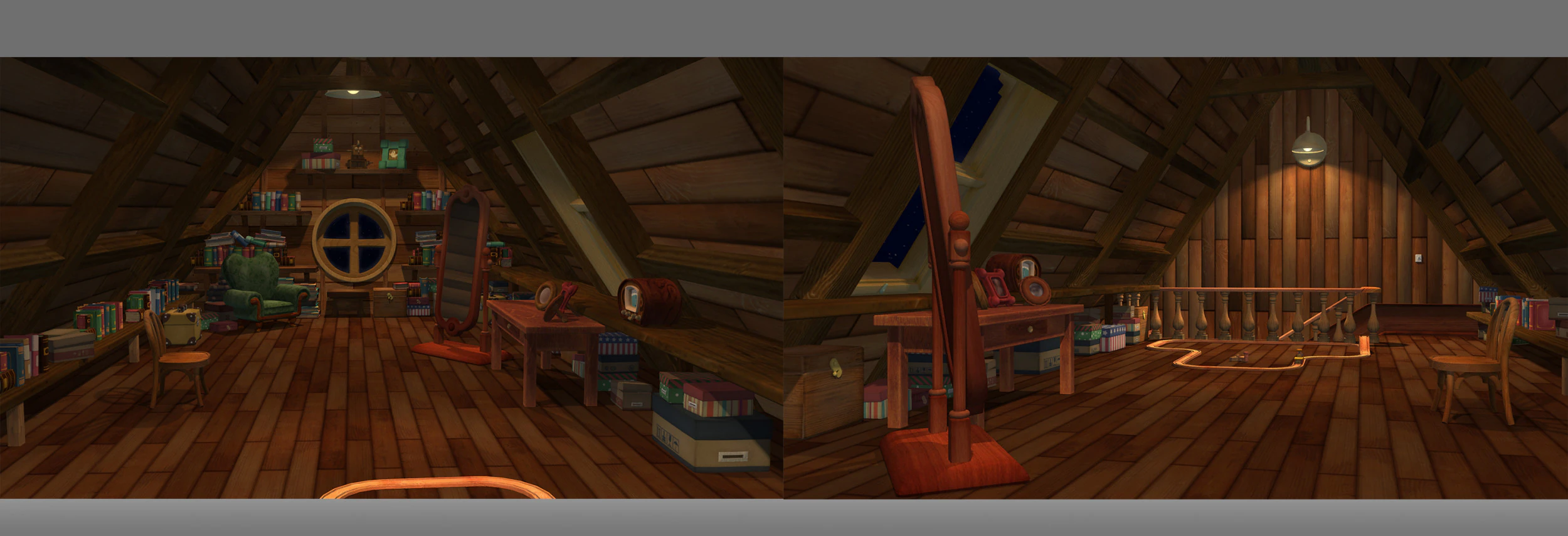 Attic loft 3D Model .c4d .max .obj .3ds .fbx .stl .blend 