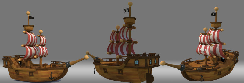 Cartoon ship Modelo 3D .c4d .max .obj .3ds .fbx .stl .blend 