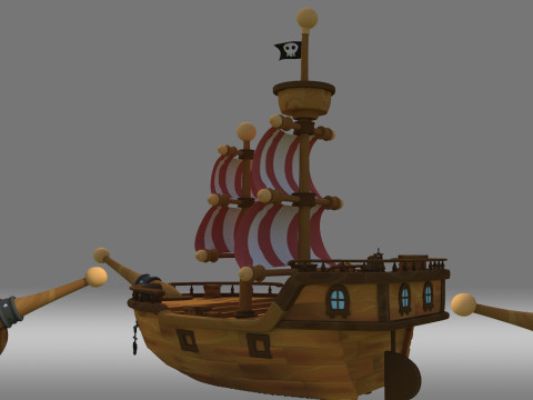 Cartoon ship 3D Модель