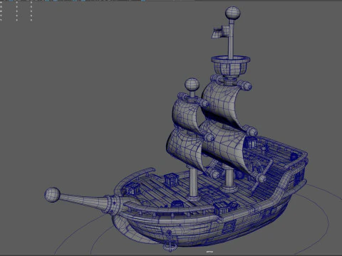 Statek z kresk&oacute;wek Model 3D