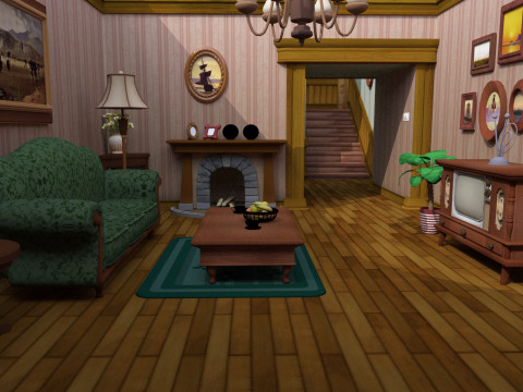 Living room 3D-Modell