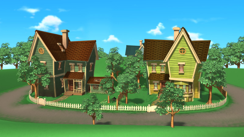 Cartoon house building Modello 3D .c4d .max .obj .3ds .fbx .stl .blend 