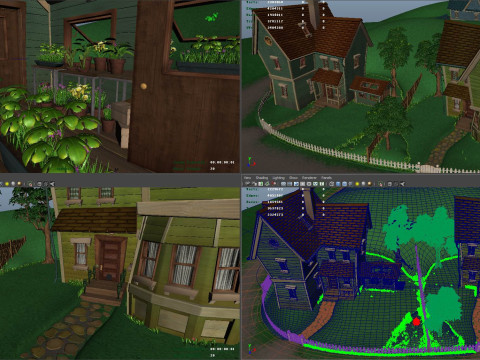 Cartoon house building Modello 3D
