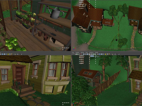 Cartoon house building Modello 3D