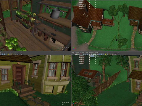 Cartoon house building 3D Model