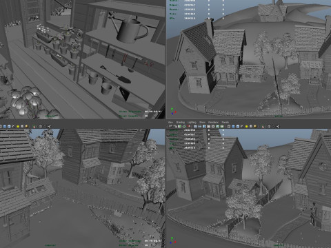 Cartoon house building Modello 3D