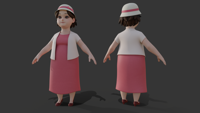 Cartoon woman 3D Model .c4d .max .obj .3ds .fbx .stl .blend 
