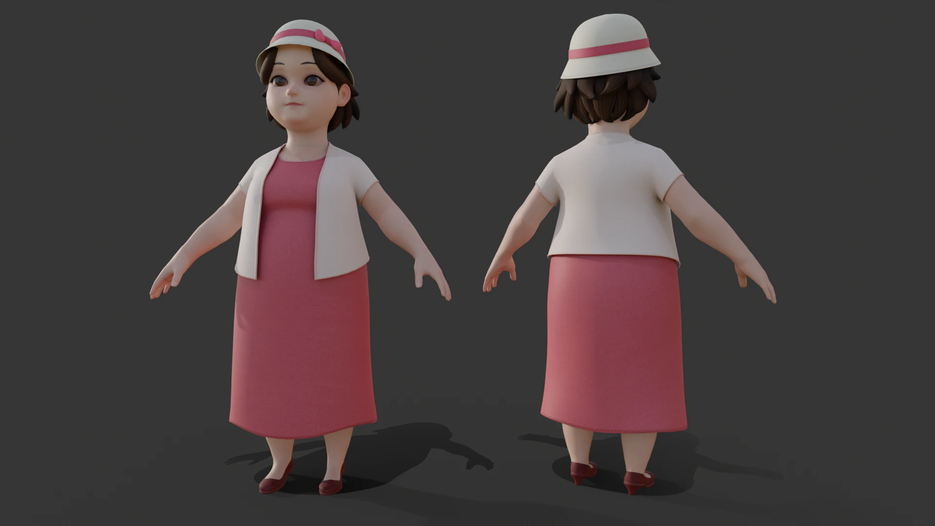 Cartoon woman 3D Model .c4d .max .obj .3ds .fbx .stl .blend 