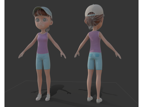 Cartoon girl 3D 模型