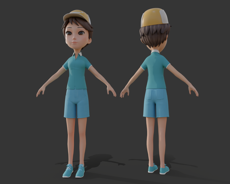 Cartoon woman girl 3D Модель .c4d .max .obj .3ds .fbx .stl .blend 
