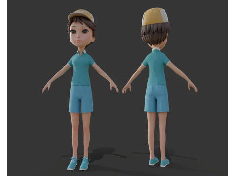 Cartoon woman girl 3D Model