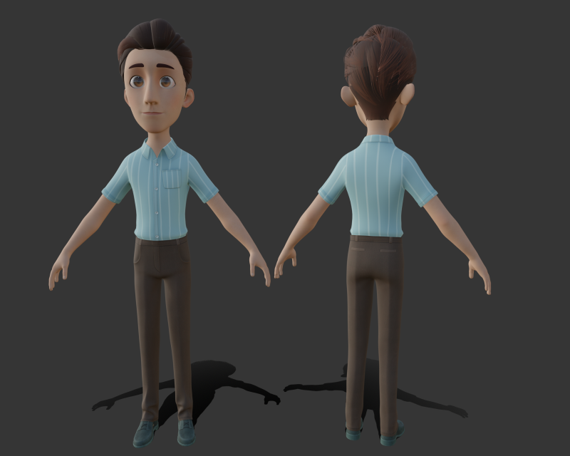 Cartoon man people Model 3D .c4d .max .obj .3ds .fbx .stl .blend