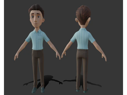 漫画の男の人々 3Dモデル