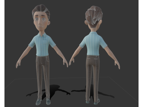 Cartoon man people Model 3D