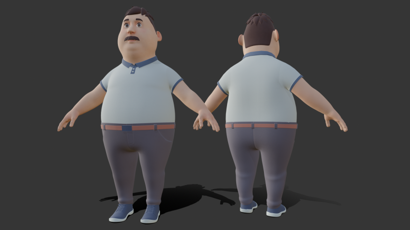Cartoon man people 3D Model .c4d .max .obj .3ds .fbx .stl .blend 
